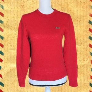 ✨Vintage✨ Le Tigré Red Wool Sweater - Small- Made in the USA